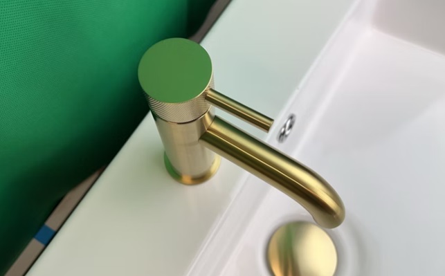 gold brushed bathroom tap